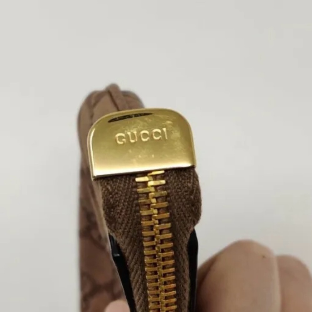 Gucci Vintage Guccissima Brown Leather Bamboo Wristlet. - Picture 5 of 11